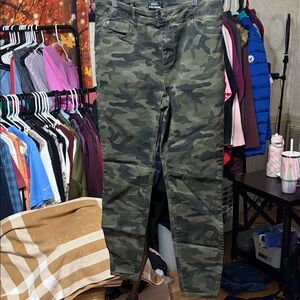 Camouflage Skinny Jeans - Army Green Print, Super Stretchy Fit